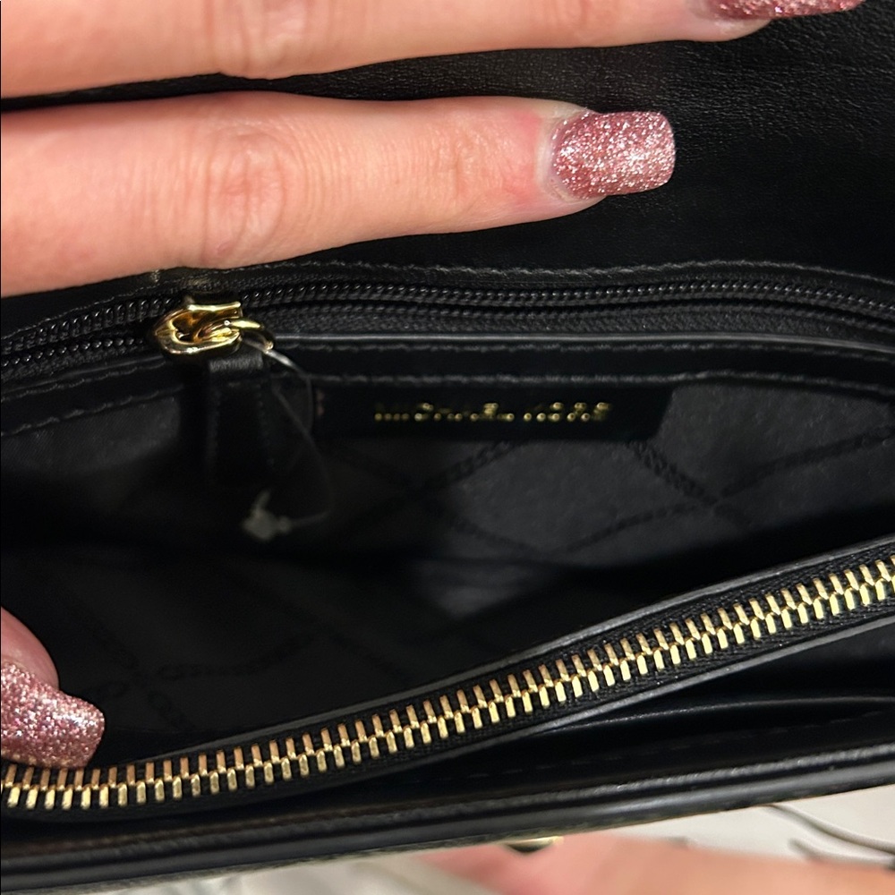 Michael Kors Camo Black, Green, & White Leather Butterfly Bag - Picture 8 of 15